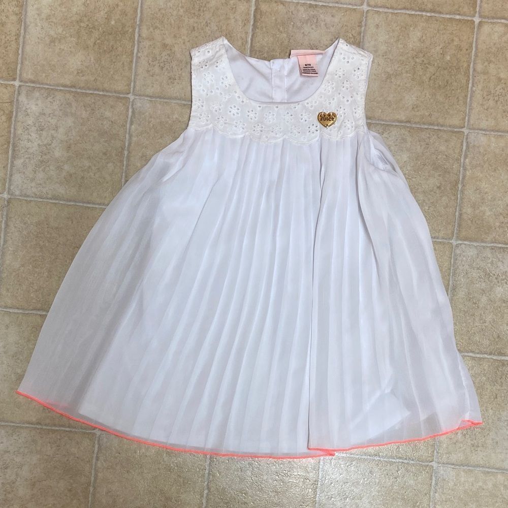 Juicy Couture Los Angeles California White and Pink Kids Formal Dress Size 8-10